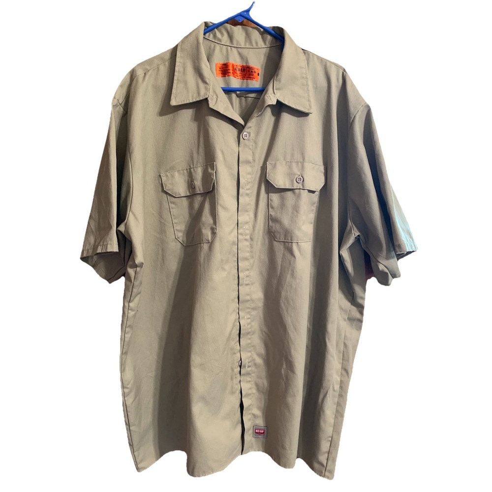 RED KAP Work Shirt 3XL Tan Great Condition